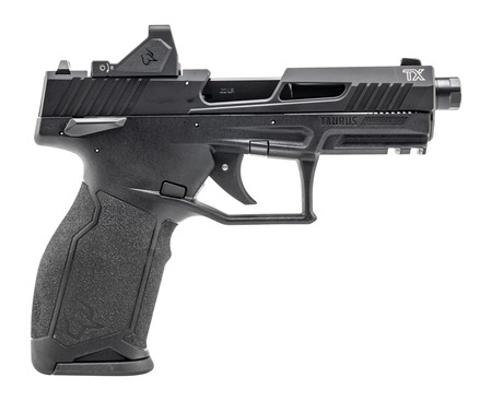 [725327944270] Taurus 1-2TX22P141-RD TX22 w/Optic Full Size Frame 22 LR 16+1 22+1 4.60"Matte Black Threaded Barrel, Black Hard Coat Anodized Serrated w/Optic Slide, Black Polymer Frame w/Picatinny Rail, Textured Gri