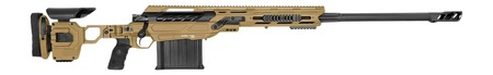 [842940111541] Cadex Inc CDX50DUAL5029BR40I2J5N CDX-50 Tremor 50 BMG 5+1 29" Black DLC Match Grade Threaded Barrel, Black DLC Aluminum Receiver w/Picatinny Rail, Adjustable Folding Hybrid Tan Stock, Black Polymer Gr