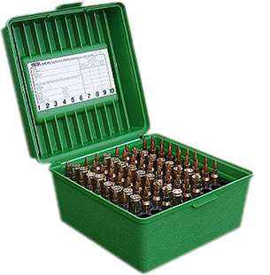 [026057219103] MTM Case-Gard R10010 Deluxe Ammo Box Round Handle Rifle Green Polypropylene 100rd