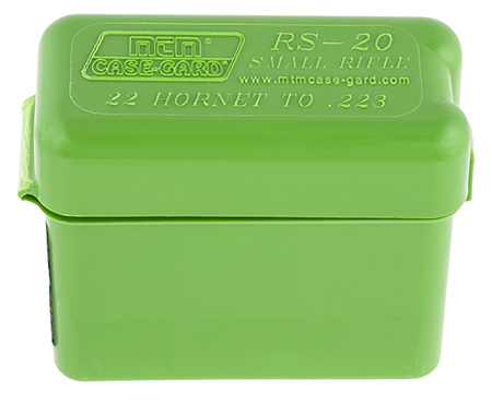 [026057216102] MTM Case-Gard RS2010 Ammo Box Belt Style Multi Caliber Green Polypropylene 20rd