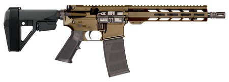 [847313025401] Patriot Ordnance Factory 02540 P-15  Sports South Exclusive 5.56 NATO 30+1 10.50" Black Threaded Barrel, Burnt Bronze Cerakote Aluminum Receiver w/Picatinny Rail, M-LOK Handguard, Black Polymer SB Tac