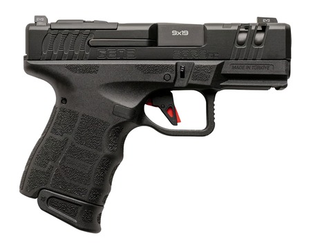 [810075874525] Sarsilmaz SAR9SCG3BL10 SAR9 Gen3 Sub-Compact 9mm Luger 10+1 3.30" Black Barrel, Black Steel Optic Cut/Serrated Slide, Black Polymer Frame w/Picatinny Rail, Textured Grip, RMSc Footprint