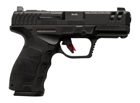 [810075873245] Sarsilmaz SAR9CG3BL10 SAR9 Gen3 Compact 9mm Luger 10+1 4.10" Black Barrel, Black Steel Optic Cut/Serrated Slide, Black Polymer Frame w/Picatinny Rail, Textured Grip, RMSc Footprint