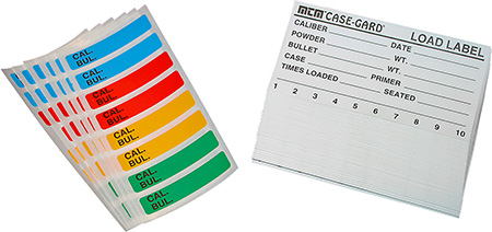 [026057361147] MTM Case-Gard LL1 Universal Reloading Labels  Multi-Caliber Adhesive Paper 50 Load Labels  &  48 Small Color Coded Labels