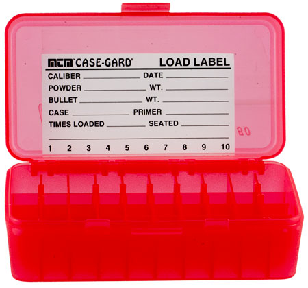 [026057108292] MTM Case-Gard P504429 Ammo Box Flip-Top Multi Caliber Clear Red Polypropylene 50rd