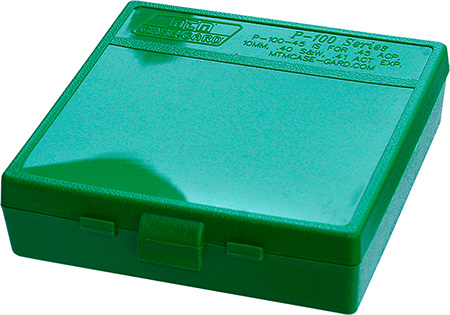 [026057116105] MTM Case-Gard P100910 Ammo Box Flip-Top Multi Caliber Green Polypropylene 100rd