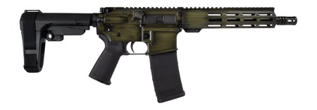 [810188107183] Shark Coast Tactical SCC07183GRNBW-P Distressed 5.56 NATO 30+1 10.50" Black Nitride Threaded Barrel, Aluminum Receiver w/Picatinny Rail, M-LOK Handguard, Polymer SB Tactical SBA3 Brace, Magpul MOE Gri