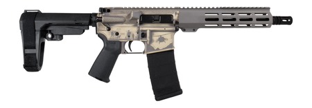 [810188107428] Shark Coast Tactical SCC07428MILFDE-P Military 5.56 NATO 30+1 10.50" Black Nitride Threaded Barrel, 2-Tone FDE Cerakote Aluminum Receiver w/Picatinny Rail, M-LOK Handguard, Polymer SB Tactical SBA3 Br