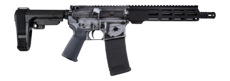 [810188107435] Shark Coast Tactical SCC07435MILGY-P Military 5.56 NATO 30+1 10.50" Black Nitride Threaded Barrel, Aluminum Receiver w/Picatinny Rail, M-LOK Handguard, Polymer SB Tactical SBA3 Brace, Magpul MOE Grip,