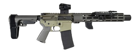[810188105400] Shark Coast Tactical SCCSNKYSD300002 Sneeky Pete Deluxe 300 Blackout 30+1 7.50" Threaded Barrel, Aluminum Receiver w/Picatinny Rail, M-LOK Handguard, SB Tactical SBA3 Brace, Vortex Crossfire Red Dot,