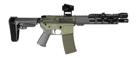[810188106872] Shark Coast Tactical SCC06872BUGBR300P Bug Bear Bundle 300 Blackout 30+1 10" Threaded Barrel, Aluminum Receiver w/Picatinny Rail, M-LOK Handguard, Polymer SB Tactical SBA3 Brace, Streamlight ProTac Ra