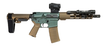 [810188106568] Shark Coast Tactical SCC06568GOB300-P Goblin Bundle 300 Blackout 30+1 10" Threaded Barrel, Aluminum Receiver w/Picatinny Rail, M-LOK Handguard, Polymer SB Tactical SBA3 Brace, Streamlight ProTac Rail