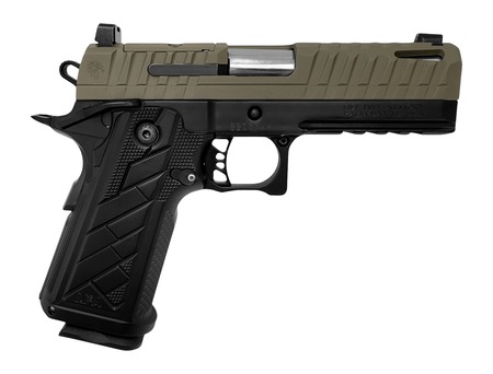 [787450998155] Live Free Armory HG8644-N Apollo 11 V2 Compact 9mm Luger 18+1 4.15" Stainless Barrel, Flat Dark Earth Cerakote Steel Optic Ready/Serrated Slide, Black Cerakote Steel Frame w/Beavertail  &  Picatinny Rai