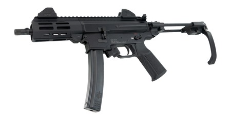 [810162051976] MAC 12755002 IX  9mm Luger 6.50" Black Anodized Threaded Barrel  &  Receiver w/Picatinny Rail, M-LOK Handguard, Black Polymer Tailhook Retractable Brace