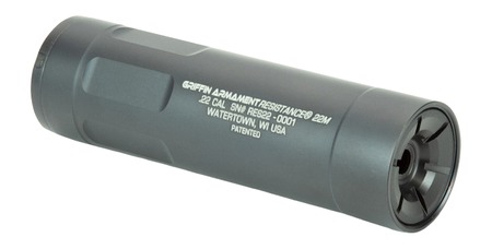 [791154084397] Griffin Armament GARS22-W Resistance 22 Cal 1.375" Black Aluminum 1/2"x28