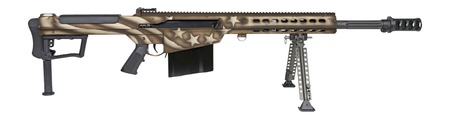 [810021512327] Barrett 20153 M107A1 America 250 50 BMG 10+1 Black Fluted Barrel, Receiver w/Picatinny Rail, QD BiPod Forend, M-LOK Handguard, Black Polymer Grip