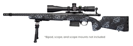 [850083689650] Horizon Firearms HRF-VND-22CM-18L-P Vandal Dark 2 22 Creedmoor 18" Black Chrome Spiral Fluted Threaded Barrel, Black Chrome Receiver w/Picatinny Rail, Arca Rail Forend, Iota EKO Carbon Fiber Stock, Le