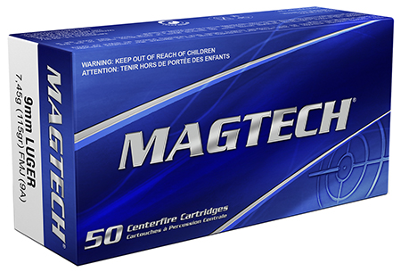 [754908114016] Magtech 9A Range/Training  9mmLuger 115gr Full Metal Jacket 50 Per Box/20 Case