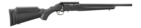 [736676083930] Ruger 8393 American  17 HMR 9+1 16.10" Satin Blued Threaded Barrel, Satin Blued Alloy Steel Receiver w/Picatinny Rail, Black Adj LOP Synthetic Stock