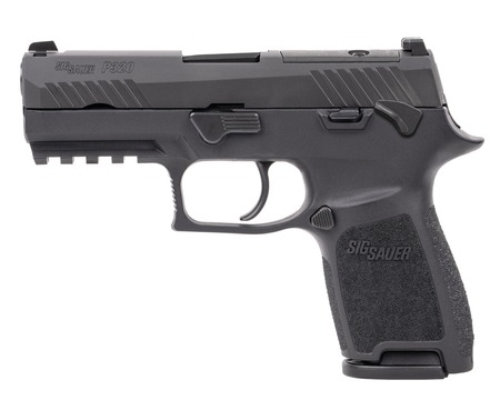 [798681703340] Sig Sauer 320C9BSSPMSMA P320 *MA Compliant Compact 9mm Luger 10+1 3.90" Black DLC Barrel, Black Nitron Stainless Steel Optic Ready/Serrated Slide, Black Stainless Steel Frame w/Picatinny Rail, Texture