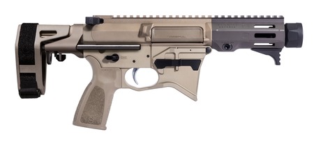 [680017497101] Maxim Defense  MD9 K SCW 9mm Luger 4.50" Black Nitride Threaded Barrel, Black Anodized Aluminum Receiver w/Picatinny Rail, Maxim SCW Pistol Brace, Black Polymer Grip