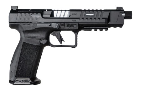 [787450806405] Canik HG7068-N Mete SFx Pro Full Size 9mm Luger 20+1 5.74" Chrome Plated Threaded Barrel, Black Steel Optic Ready/Serrated Slide, Black Polymer Frame w/Picatinny Rail, Interchangeable Backstrap Grip