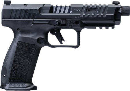 [787450806436] Canik HG7069-N Mete SFT Pro Full Size 9mm Luger 20+1 18+1 5" Chrome Plated Threaded Barrel, Stingray Steel Optic Ready/Serrated Slide, Stingray Polymer Frame w/Picatinny Rail, Interchangeable Backstra