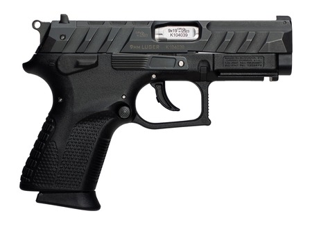 [8588005944663] Grand Power 8588005944663 P1S Mk23 9mm Luger 12+1 3.66" Stainless Rotating Barrel, Black Optic Ready/Serrated Slide, Black Frame w/Accessory Rail, Checkered Grip, Ambidextrous
