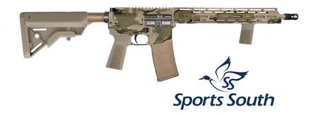 [810035753525] Diamondback DB175AK622 DB15  Sports South Exclusive 5.56 NATO 30+1 16" Threaded Barrel, Swamp Stalker Camo w/Logo Cerakote Aluminum Receiver w/Picatinny Rail, M-LOK Handguard, B5 Bravo MultiCam Polyme