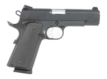 [711500175272] Tisas Arms 10100119 1911  Carry 45 ACP 8+1 4.25" Black Cerakote Carbon Steel Serrated Slide  &  Frame w/Beavertail, Black Rubber Grip