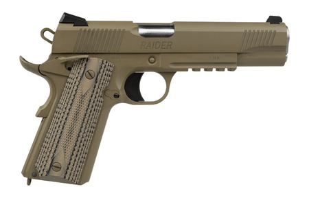 [711500175302] Tisas Arms 10100505 1911 Duty 45 ACP 8+1 5" Flat Dark Earth Cerakote Stainless Steel Serrated Slide  &  Frame w/Picatinny Rail, G10 Grip