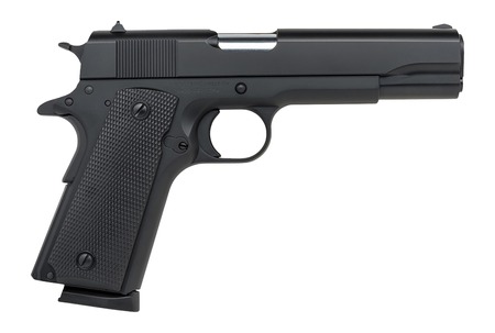 [711500175685] Tisas Arms 10100519 1911 A1 Service 9mm Luger 7+1 5" Stainless Steel Barrel, Black Cerakote Carbon Steel Serrated Slide  &  Frame w/Beavertail, Black Rubber Grip