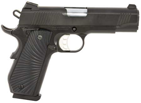 [711500175388] Tisas Arms 10100102 1911  Carry 45 ACP 8+1 4.25" Stainless Barrel, Black Cerakote Carbon Steel Serrated Slide, Black Cerakote Carbon Steel Frame, Black G10 Starburst Grip