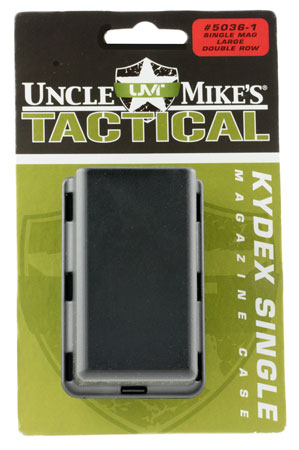 [043699503612] Uncle Mike's 50361 Kydex Single Mag Case Single Black Kydex Belt Clip 45 ACP 10mm Auto Belts 1.75" Wide