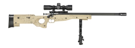 [611613021438] Crickett KSA2143 My First Rifle CPR 22 LR 1rd 16.13" Carbon Fiber Threaded Barrel, Picatinny Rail Receiver, Adj Bipod Forend, Tan w/Black Webbing Thumbhole
