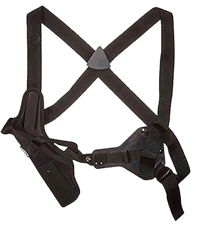 [043699830411] Uncle Mike's 83041 Sidekick Vertical Shoulder Holster Shoulder Size 04 Black Cordura Harness Fits Med/Large DA Revolver Fits 7-8.50" Barrel Right Hand