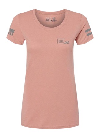 [764503067648] GLK AP96364 GLOCK GIRL FLAG TEE L   PINK