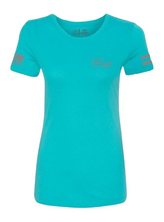 [764503070327] GLK AP96446 GLOCK GIRL FLAG TEE XL  TEAL