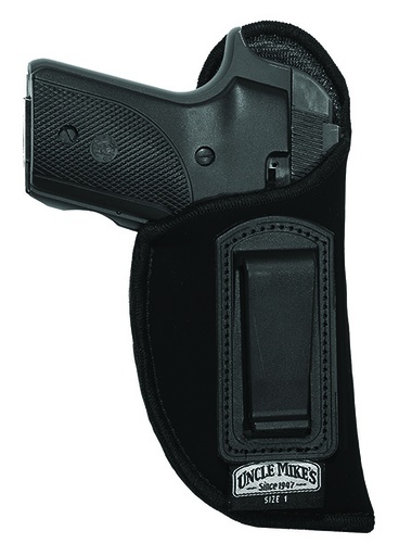 [043699891016] Uncle Mike's 89101 Inside The Pants Holster IWB Size 10 Black Suede Like Belt Clip Fits 22-25 Cal Small Autos Right Hand