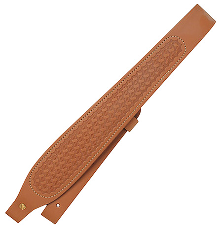 [043699264124] Butler Creek 26412 Cobra Rifle/Shotgun Sling Basket Weave Brown Leather w/Suede Lining 1" Wide