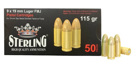 [8698779955748] STERLING 8698779955748  9MM 115GR FMJ        50/30