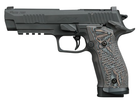 [798681721627] Sig Sauer 226X59XTMSAORXSL P226 XFive Extreme Full Size 9mm Luger 20+1 5" Bull Barrel, Black Nitron Stainless Steel Optic Ready/Serrated Slide  &  Frame w/Beavertail  &  Picatinny Rail, Custom Hogue G10 P