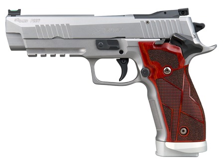 [798681721580] Sig Sauer 226X59XTMSAO10 P226 XFive Classic Full Size 9mm Luger 20+1 5" Bull Barrel, Stainless Steel Optic Ready/Serrated Slide  &  Frame w/Beavertail  &  Picatinny Rail, Hogue Cocobolo Grip, SIG-LOC Foot