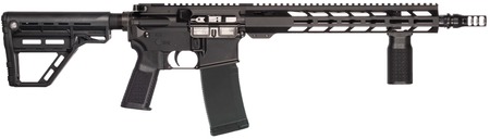 [847313025487] Patriot Ordnance Factory 02548 P-15 Base SMU 300 Blackout 30+1 13.75" Black Nitride Match Grade Barrel, Black Anodized Aluminum Receiver w/Picatinny Rail, M-LOK Handguard, Black Amend2 Adjustable Poly