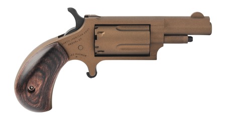 [744253004063] North American Arms 22MBB Bootlegger  22 Mag 5 Shot 1.63" Burnt Bronze Narrel, Cylinder  &  Steel Frame, Dark Walnut Birds Head Grip, Exposed Hammer