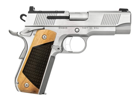 [669278354064] Kimber Mfg, Inc 3500406 Next Generation Pro 45 ACP 7+1 4" Stainless Crowned Bull Barrel, Matte Stainless Steel Optic Ready/Serrated Slide, Matte Stainless Steel Frame w/Beavertail, Black Walnut w/G10