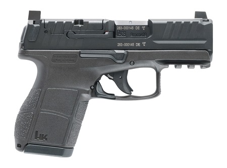 [642230273597] HK 81001174 VP9CC  Micro-Compact 9mm Luger 10+1 3.13" Polygonal Rifled Barrel, Black Steel Optic Ready/Serrated Slide, Black Polymer Frame w/Picatinny Rail, Interchangeable Backstrap Grip