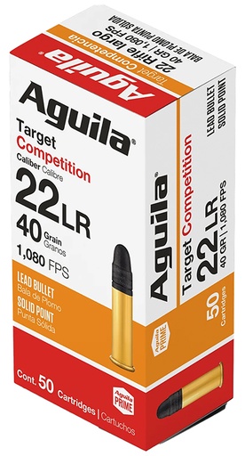 [640420001579] Aguila 1B220514 Competition  22LR 40gr Lead Solid Point 50 Per Box/20 Case