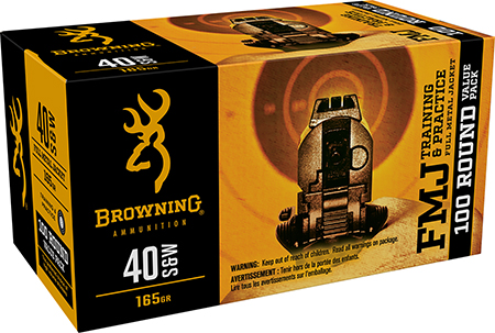 [020892224308] Browning Ammo B191800404 FMJ Value Pack 40S&W 165gr Full Metal Jacket 100 Per Box/5 Case
