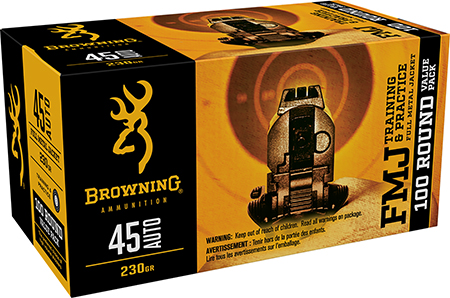 [020892224322] Browning Ammo B191800454 FMJ Value Pack 45ACP 230gr Full Metal Jacket 100 Per Box/5 Case